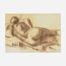 Ivan Albright, Untitled (Reclining Nude), c. 1962, charcoal on paper