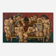Max Weber, Eight Figures, 1927, oil on canvas