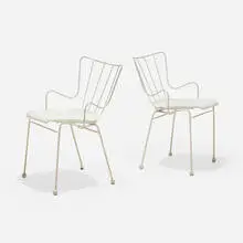Ernest Race, Antelope chairs, pair, c. 1950, painted steel