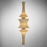 Rare Net Light Stack Unit by George Nelson & Associates, 1959, sprayed fiberglass over metal frame, walnut, sold Sep 2025