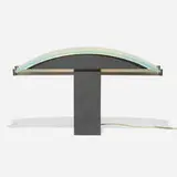 Robert Sonneman, Table lamp, 1987, enameled metal, frosted glass, steel