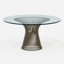Warren Platner, Dining table, enameled steel, glass