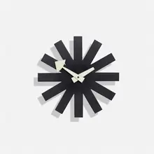 Asterisk wall clock, model 2213B by George Nelson & Associates, c. 1953, enameled steel, enameled aluminum, sold Sep 2025