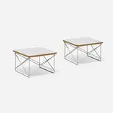 Charles and Ray Eames, LTRs, pair, laminate over plywood, enameled steel
