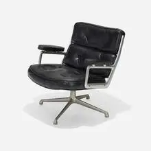 Time Life lounge chair by Charles and Ray Eames, 1960, leather, aluminum, sold Sep 2025