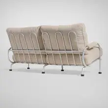 Warren McArthur, Settee, model 917-2-AUR, aluminum, upholstery, rubber