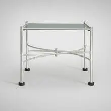 Warren McArthur, Occasional table, model 1516, c. 1933, aluminum, glass, rubber