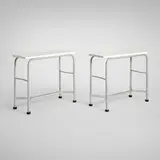 Warren McArthur, Console tables, pair, c. 1933, aluminum, painted wood, rubber