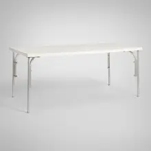 Dining table by Warren McArthur, c. 1933, aluminum, laminate, sold Aug 2025