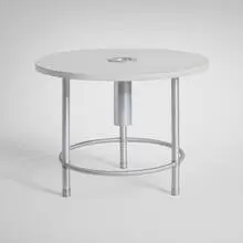 Warren McArthur, Smoking table with receptacle, model 1514, c. 1935, aluminum, laminate