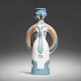 Lampe femme by Pablo Picasso, c.1955, white earthenware clay, decoration in engobes, sold Aug 2025