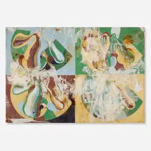 Dieter Roth, Tompkinspatent, 1968, unique variant screenprint in colors and vegetable juice on cardboard in plastic bag