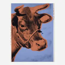 Andy Warhol, Cow, 1971, screenprint in colors on wallpaper