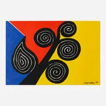 Autumn by Alexander Calder, 1969, lithograph in colors, sold Aug 2025