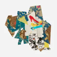 Sam Gilliam, Untitled, 1998, screenprint in colors with spray paint and collaged paper