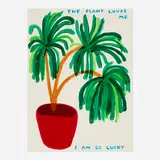 David Shrigley, The Plant Loves Me, 2023, screenprint in colors with varnish overlay on Somerset Tub Sized 410gsm