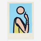 Ruth with Cigarette 3 (from Twenty Six Portraits) by Julian Opie, 2005, Lambda print in colors on Fujicolor digital archival, sold Aug 2025