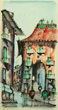 Romero, ARCO DE CUCHILLEROS and CALLE DON PEDRO, Ink and watercolor