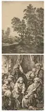 Antonie Waterloo, Landscape with Mercury and Argus, JACOB TELLING HIS DREAMS, etching - Plate: 4 1/4 in. x 3 1/16 in