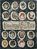 Rudy Pozzatti, Thyrrenian Cult, Color intaglio etching - Plate: 15 1/4 in. x 11 3/4 in