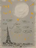 André Masson, Untitled, EIFFEL TOWER, color lithograph