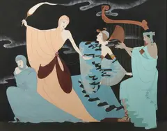 Stapko, Art Deco Women Performing, Oil on canvas