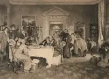 Walter Dendy Sadler, Parlour Scene, Engraving by James Dobie
