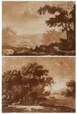 Claude Lorrain, Landscapes with Figures, Two etchings with aquatint by L