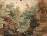 Untitled by American School, STREAM THROUGH ROCKY BANKS, watercolor on paper, offered Dec 2005