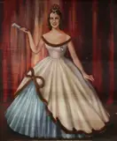 Portrait of Lily Pons by American School, OPERA STAR, oil on canvas, sold Dec 2005