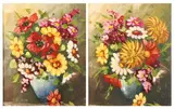 M. Salvietti, FLORAL STILL LIFES: A PAIR, both signed lower left, Oil on canvas board