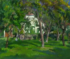 House Among Trees by Richard Hartmann, Oil on panel, sold Dec 2005