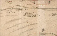 Pieter Codde van Enchuysen, Map of Dunkirk, Engraving with hand coloring
