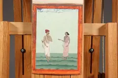 Anonymous, Portfolio of Miniatures, Fourteen ink and color on paper of Hindu subjects, each with hinged dust cover made of watermarked paper. - Each: 12 1/4 in. x 8 3/4 in