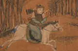 Anonymous, Hunting Scene, Ink and color on paper