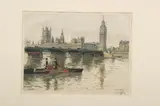 Hans Figura, WESTMINSTER BRIDGE and TOWER BRIDGE: TWO PRINTS OF LONDON, each signed and numbered 23/250 and 50/250 in pencil, lower margin, Color etching - Plate: 8 3/4 in. x 12 in. and Plate: 8 1/2 in. x 12 1/4 in