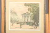 Tavik Franz Simon, PLACE DE LA MADELINE; ARC DE TRIUMPHE; and NOTRE DAME AU CREPUSCULE: THREE WORKS, each signed and numbered 132, 40, and 235 respectively in pencil, lower margin, Color etching - Plate: 11 3/4 in. x 13 1/4 in.; Plate: 10 1/2 in. x 12 1/4 in.; Plate: 12 in. x 14 1/2 in.;