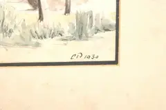 C. Pollock, Windmill, Watercolor