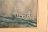 William Joseph Eastman, View of European Hill Town, Watercolor
