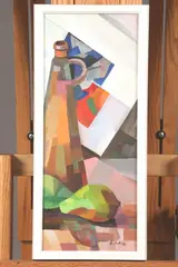 Anatoly Sokolov, STILL LIFE ABSTRACTS: TWO WORKS, both signed lower right, Oil on particle board