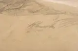 Gustave Courbet, Study of Beach Dune at Ocean, Charcoal and white chalk on paper