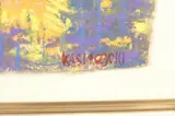 Jan Kasprzycki, Orange and Purple Abstract, Pastel on paper