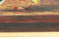 Stuart Scott Somerville, Bowl of Roses, Oil on canvas
