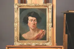 Alfred Elmore, Portrait of Woman in Classical Dress, Oil on canvas