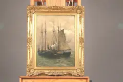 Boat Scene by George A. Traver, Oil on canvas, offered Apr 2006