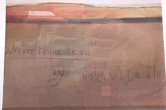John W. Bentley, Winter Homestead, Accompanied by photograph of inscription on reverse of canvas