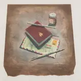 American School, The Letter, Color lithograph. - Plate: 17 1/2 in. x 17 in