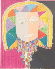 Gloria Vanderbilt, Carnival Mask, Color lithograph