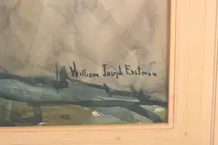 William Joseph Eastman, View of European Hill Town, Watercolor