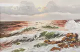 Untitled by American School, SEASHORE AT SUNRISE, oil on canvas, offered Jul 2006